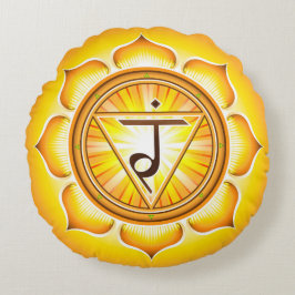 Chakra Manipura Yoga Rundpilz Rundes Kissen