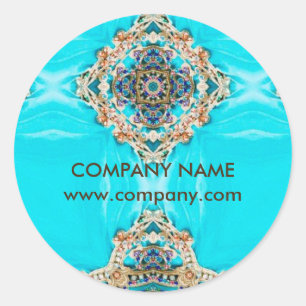 Chakra-Massage-Therapeut Yoga türkis bohemian Runder Aufkleber