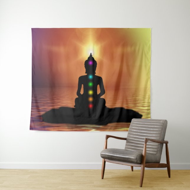 Chakra-Mediation Wandteppich (Beispiel (Horizontal))