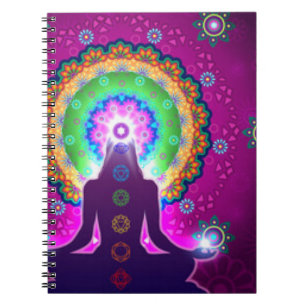 Chakra Meditations-Blumenmuster-Entwurf Notizblock