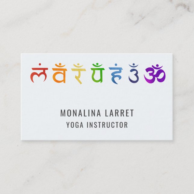 Chakra Medizin Symbol Yoga Instructor Visitenkarte (Vorderseite)