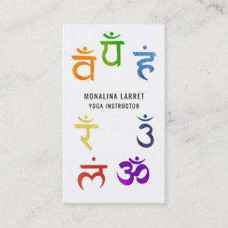 Chakra Medizin Symbol Yoga Instructor Visitenkarte