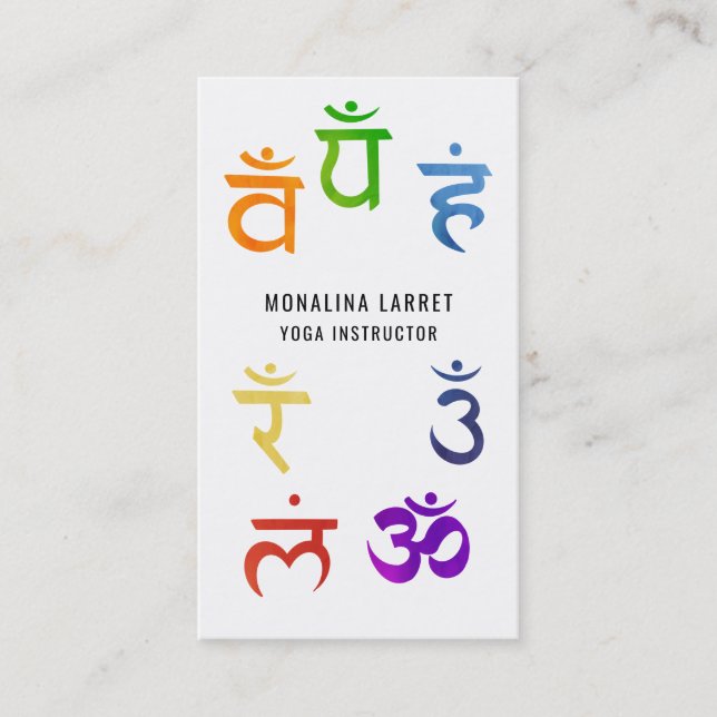 Chakra Medizin Symbol Yoga Instructor Visitenkarte (Vorderseite)
