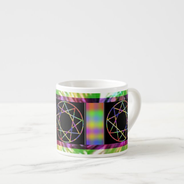 Chakra Nonagramm Espressotasse (Vorderseite Rechts)