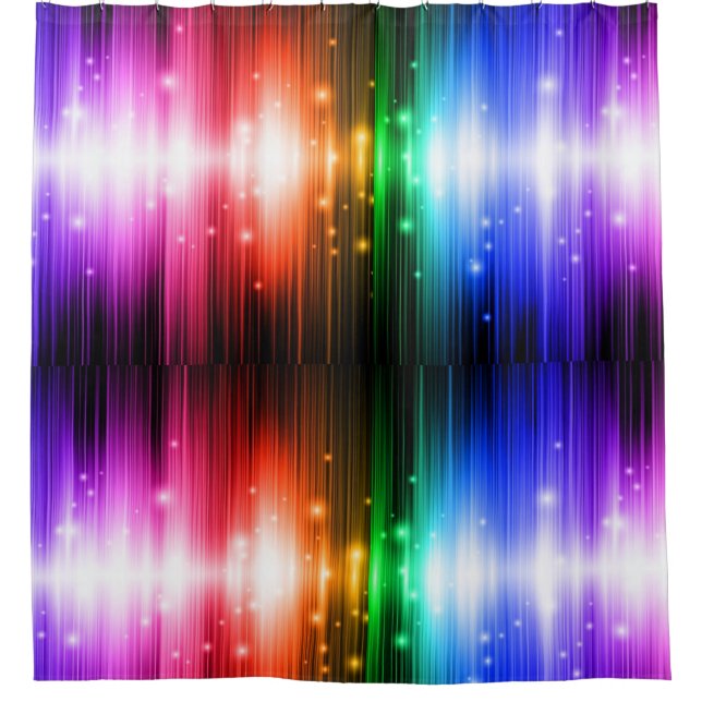 Chakra, Regenbogenfarben, Funkeln, Glitzer, Buche, Duschvorhang (Vorderseite)