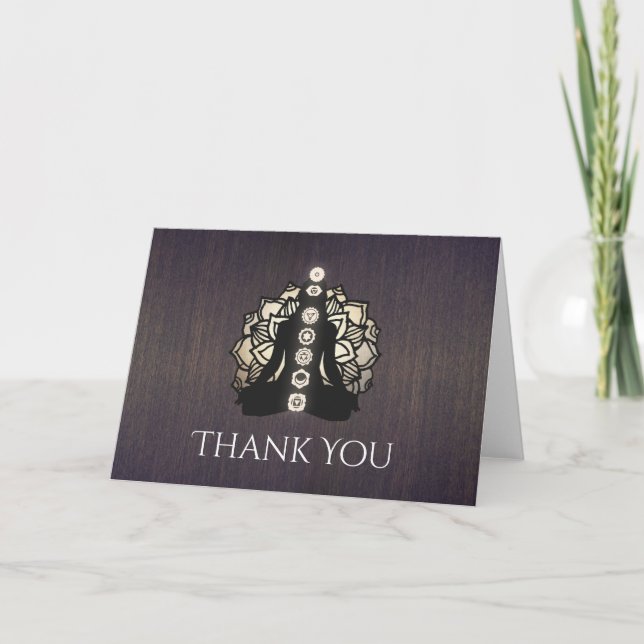 Chakra Reiki Master und Yoga Lehrer Vielen Dank Dankeskarte (Vorderseite)