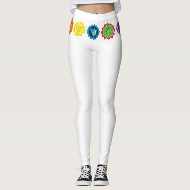 Chakra richtete 7 Chakra Yoga Kundalini Leggings, Leggings (Vorderseite)