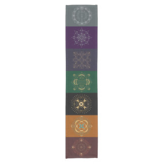 Chakra Shadow Mandala Color Block Runner Kurzer Tischläufer