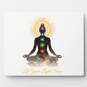 Chakra-Silhouette-Tischplakette mit Staffelei  Fotoplatte