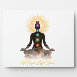 Chakra-Silhouette-Tischplakette mit Staffelei  Fotoplatte