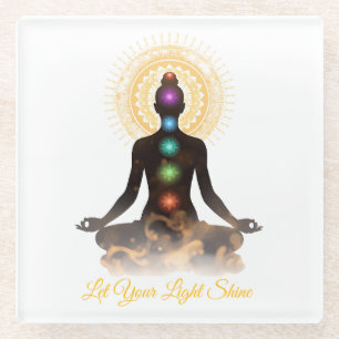 Chakra-Silhouette-Untersetzer – Lass Dein Licht St Glasuntersetzer
