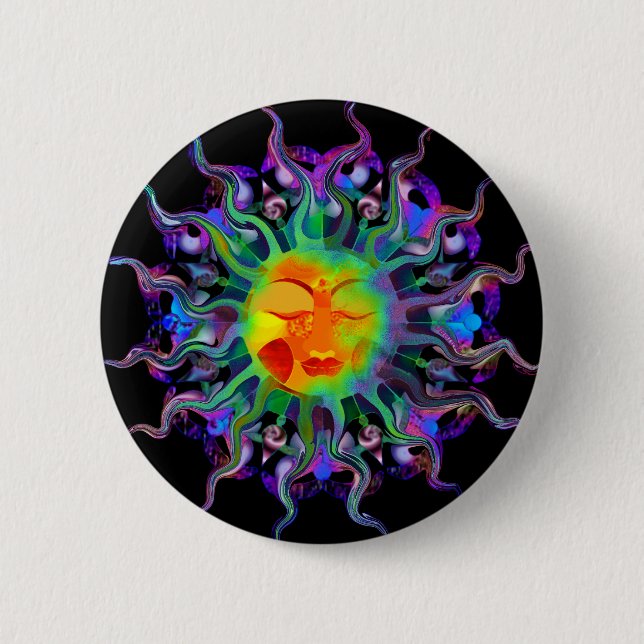 Chakra Sun Knopf Button (Vorderseite)