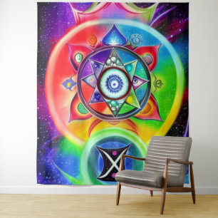 Chakra-Symbol-Wandteppich Wandteppich