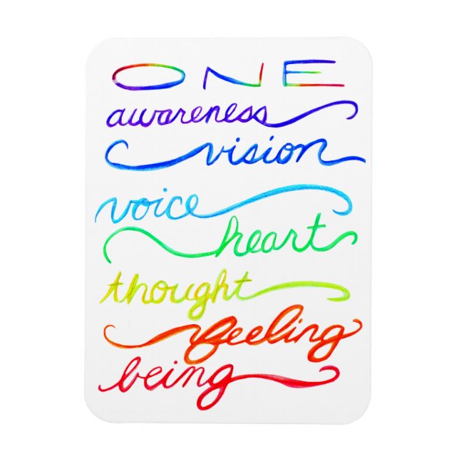 Chakra Themed Rainbow-Wörter Magnet (Vertikal)