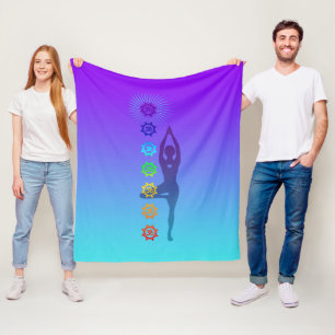 Chakra Tree Pose - Gemütliche spirituelle Fleece f