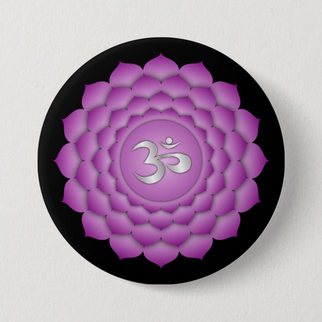 Chakra Violet Crown Zen Yoga Meditation Button (Vorderseite)