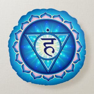 Chakra Vishuddha Yoga Rundpilz Rundes Kissen