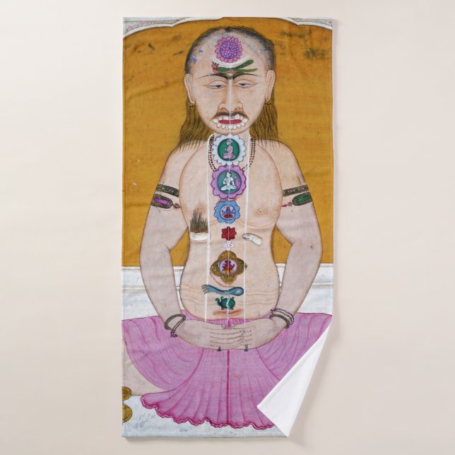 Chakra Yoga Illustration für Meditation Badehandtuch (Badehandtuch)