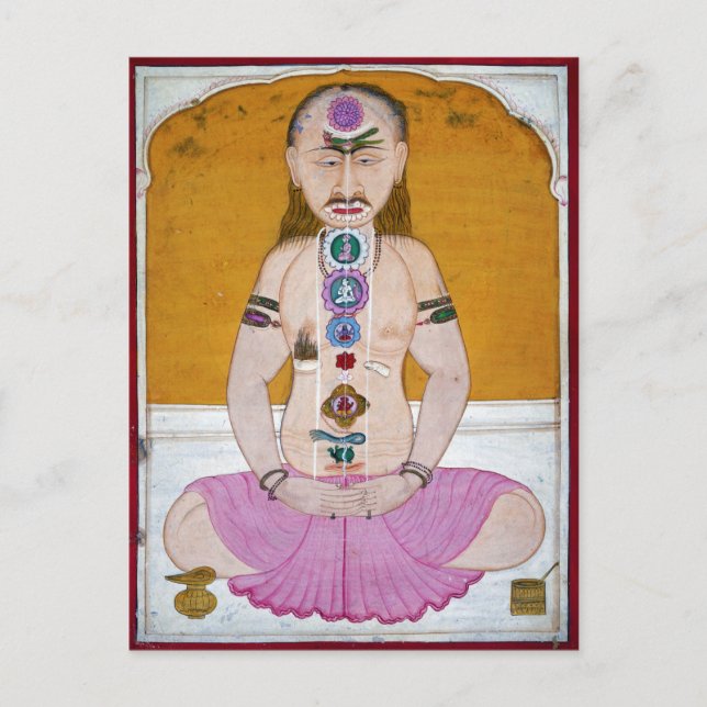 Chakra Yoga Illustration für Meditation Postkarte (Vorderseite)