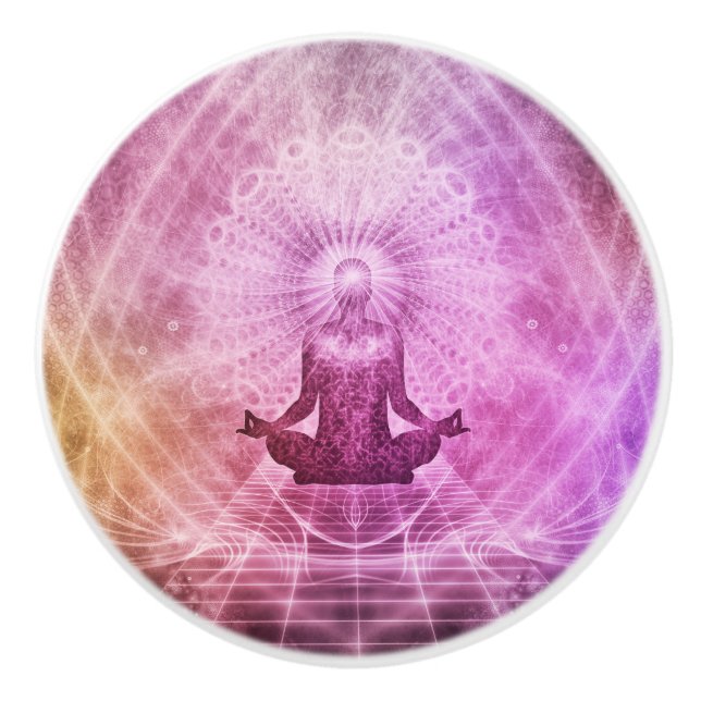 Chakra Yoga Meditation Keramik Drawer Cabinet Knob Keramikknauf (Vorderseite)