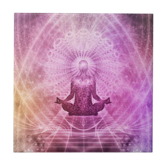 Chakra Yoga Meditation Keramik Foto Tile Fliese (Vorderseite)