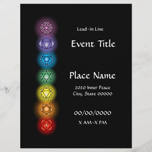 Chakras 8.5 x 11 Event-Flyer Flyer (Vorne)