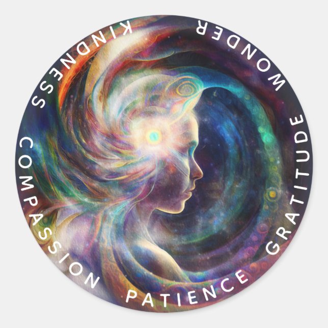Chakras | Humane Auras | Energieheiler Runder Aufkleber (Vorderseite)