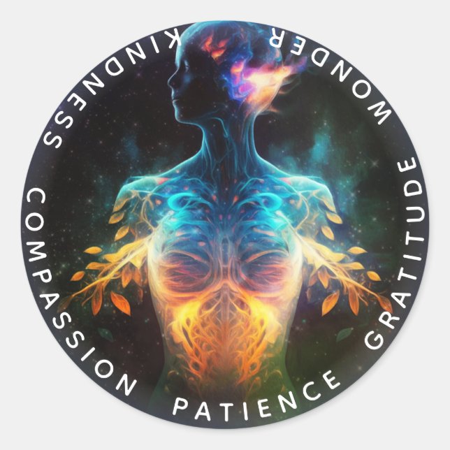 Chakras | Humane Auras | Energieheiler Runder Aufkleber (Vorderseite)
