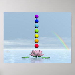 Chakras und Regenbogen - 3D übertragen Poster