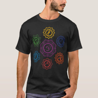 Chakras Yoga Heilige Geometrie Om Namaste Kundalin T-Shirt