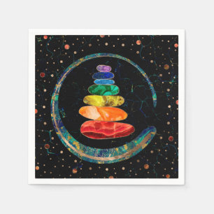 Chakras Zen Stones und Enso Kreis Serviette