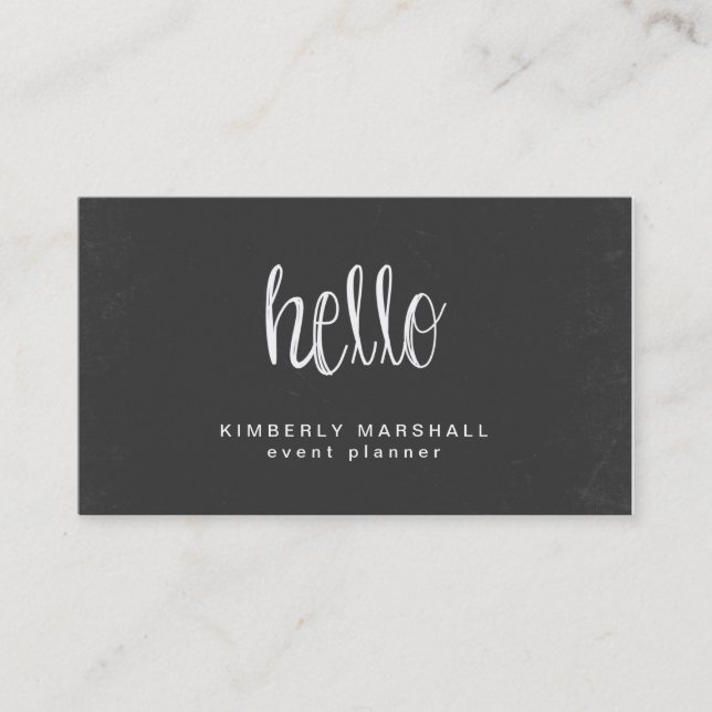 Chalboard Bonjour Cartes de visite / Mention (Devant)
