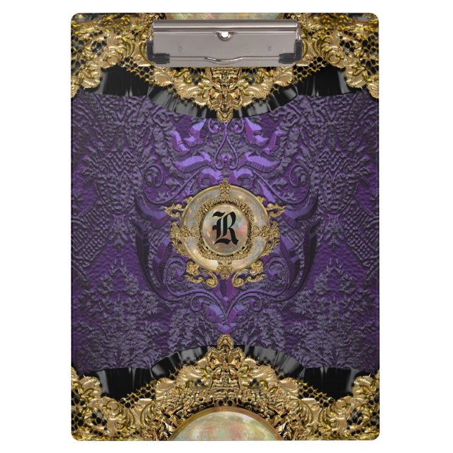 Chalchadoriz Regal Elegantes Monogramm Klemmbrett (Vorderseite)