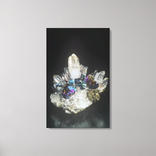 Chalcopyrite auf Quarz, Rumänien Leinwanddruck
