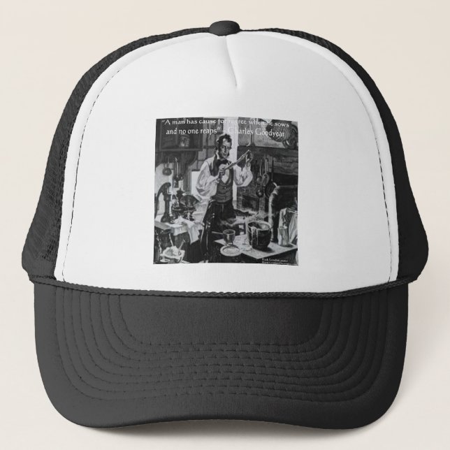 Chales Goodyear Sow & Reap Wisdom Zitat Truckerkappe (Vorderseite)