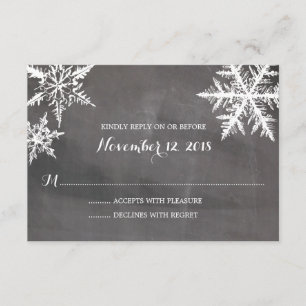 Chalet de snowflakes Frost d'hiver Mariage RSVP
