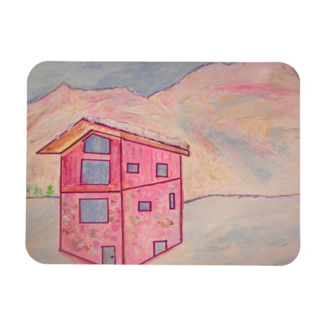 Chalet Snow Magnet (Horizontal)