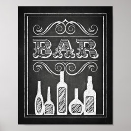 Chalet Style BAR Sign Print Poster
