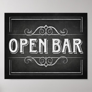 Chalet Style OPEN BAR signieren Poster
