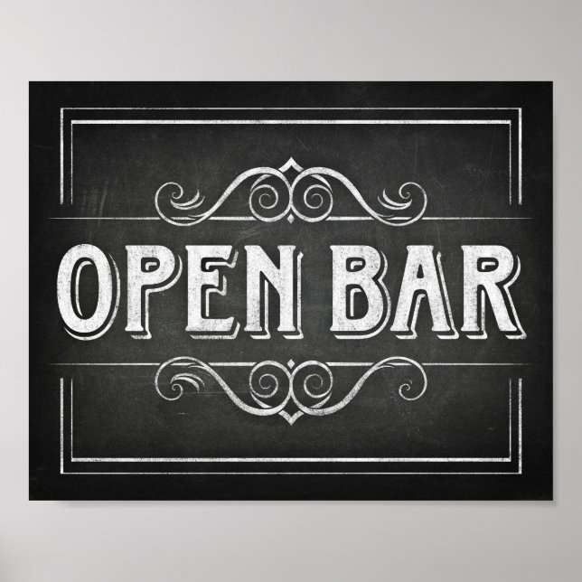 Chalet Style OPEN BAR signieren Poster (Vorne)