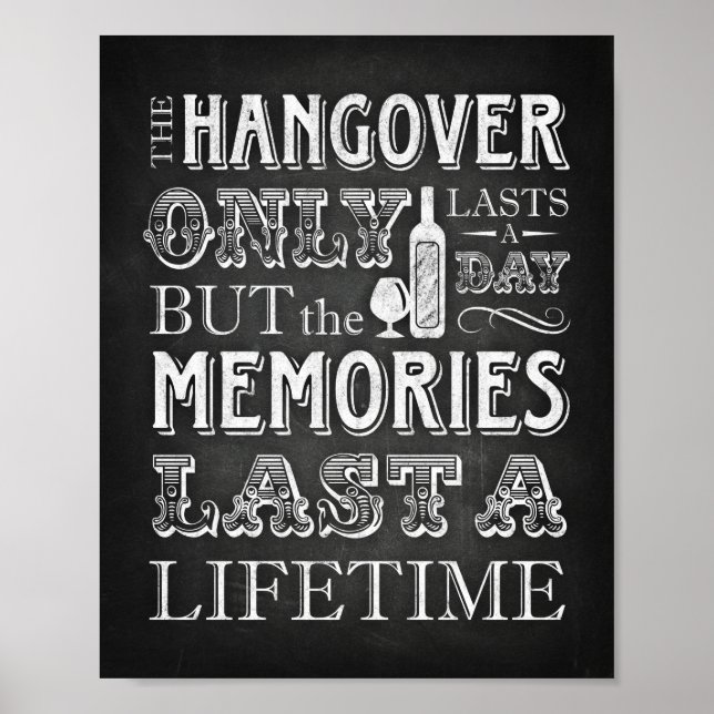 Chalet Style Party Print / HANGOVER Quote Sign Poster (Vorne)