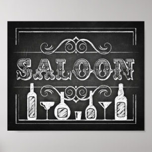 Chalet Style Party Print / SALOON-Zeichen Poster
