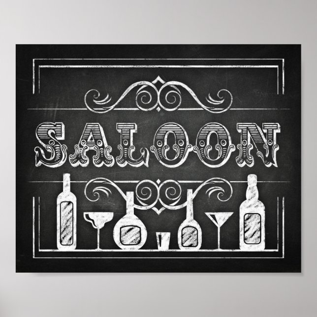 Chalet Style Party Print / SALOON-Zeichen Poster (Vorne)
