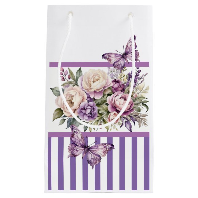 Chalet violet Floral Petit sac cadeau (Devant)