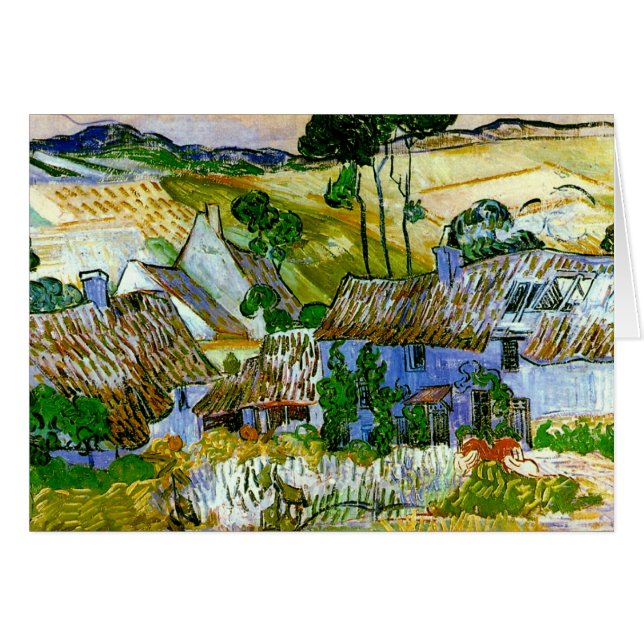 Chalets à chaume d'une colline Van Gogh Art (Devant horizontal)