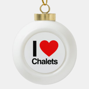 Chalets der Liebe I Keramik Kugel-Ornament