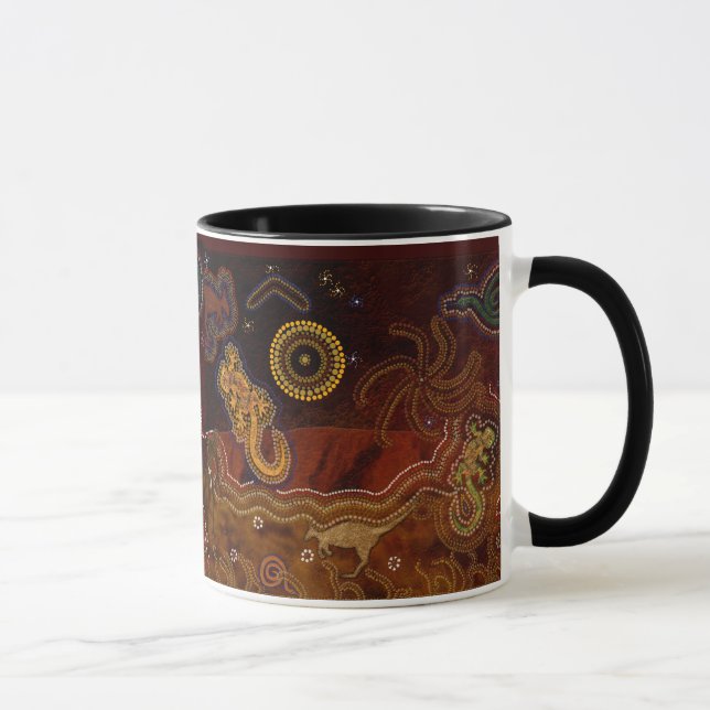 "Chaleur du désert" Mug australien de style aborig (Droite)