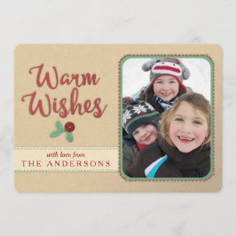 Chaleureux Faux Felt / Brodé Carte de Noël