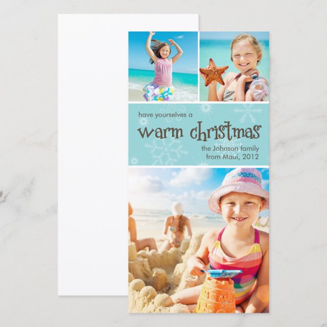 Chaleureux Noël Premium 4x8 Carte photo (Devant / Derrière)