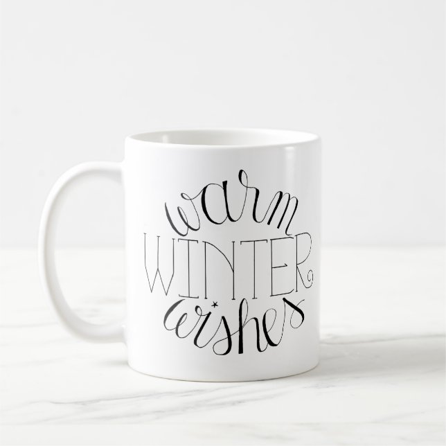 Chaleureux Souhaits D'Hiver À La Main Mug (Gauche)